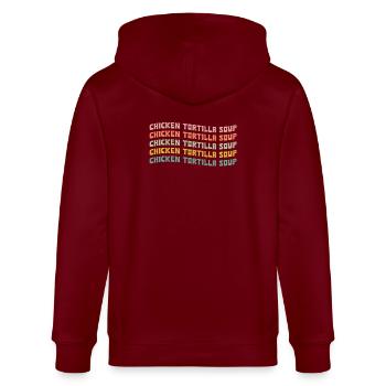 Chicken Tortilla Suppe - Stanley/Stella Unisex Bio-Kapuzenjacke CULTIVATOR  - Burgunderrot - Hinten - Anna (173cm)