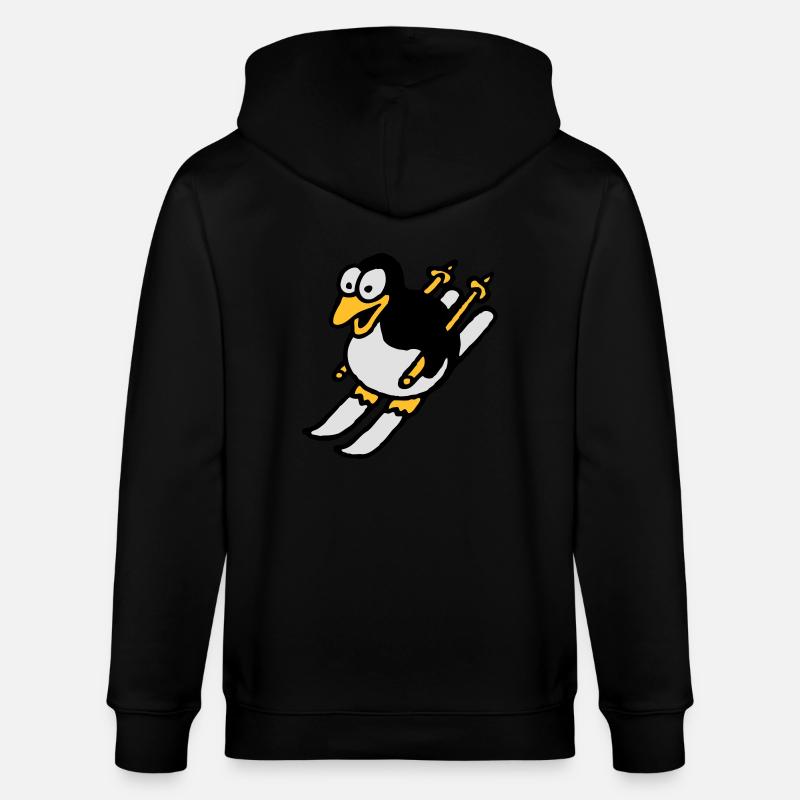 pinguin_ski_022011_i_3c - Stanley/Stella Unisex Bio-Kapuzenjacke CULTIVATOR  - Schwarz