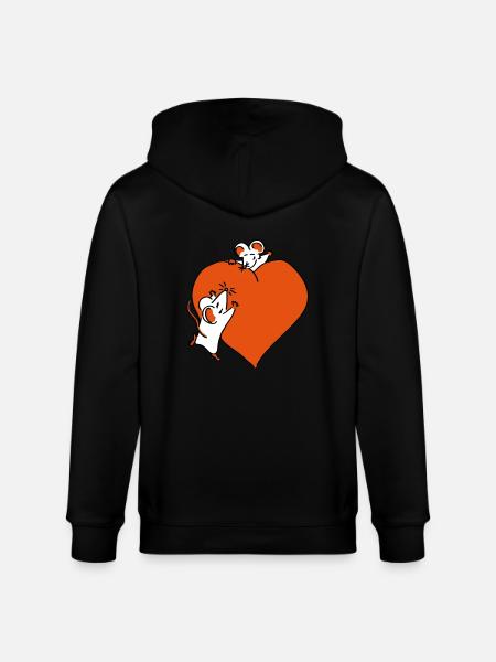 großes Herz - Stanley/Stella Unisex Bio-Kapuzenjacke CULTIVATOR  - Schwarz