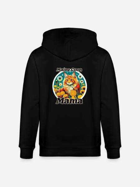 MaineCoon Mama - Stanley/Stella CULTIVATOR  Unisex Organic Hooded Jacket - black