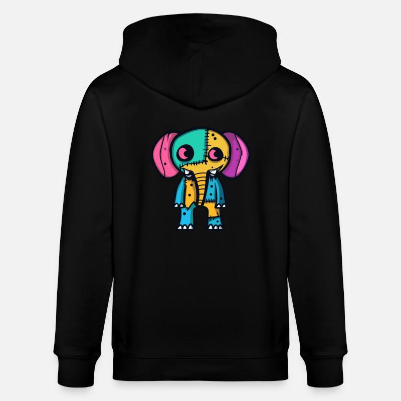 Éléphant Halloween Animal - Veste à capuche bio CULTIVATOR Stanley/Stella Unisexe - noir