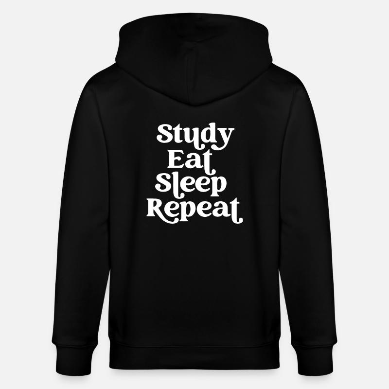 Étudier, manger, dormir, répéter - Veste à capuche bio CULTIVATOR Stanley/Stella Unisexe - noir
