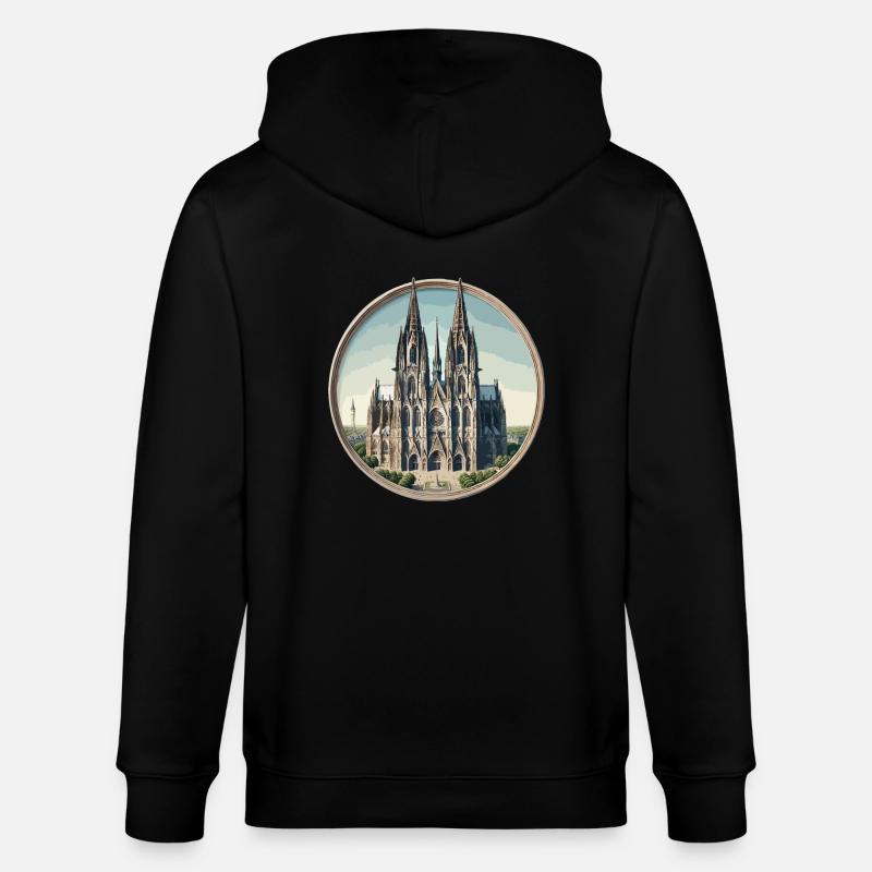 Cathédrale de Cologne - Veste à capuche bio CULTIVATOR Stanley/Stella Unisexe - noir