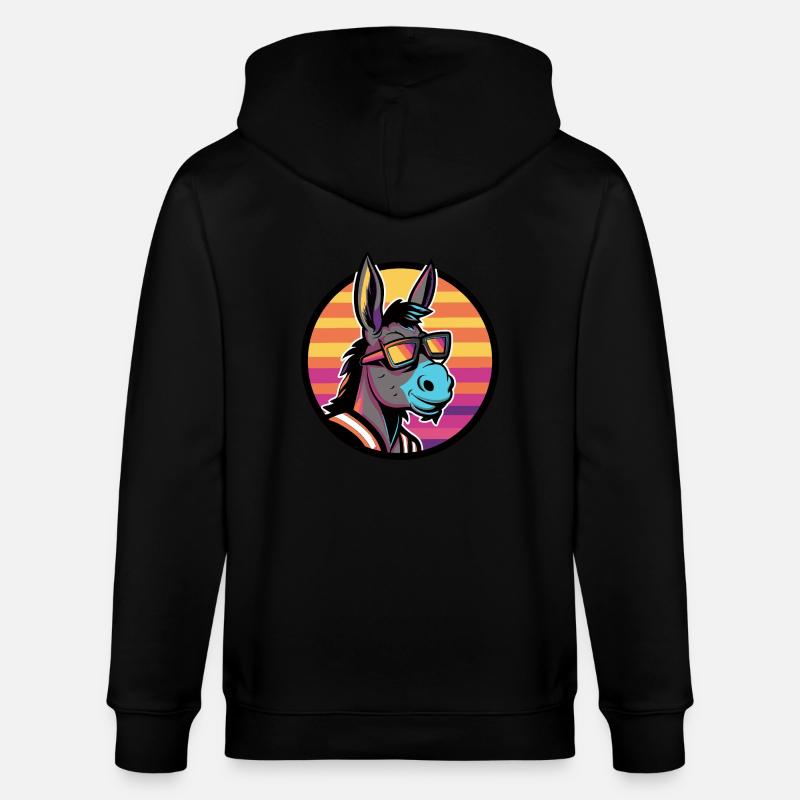 Âne Cool Bande Dessinée - Veste à capuche bio CULTIVATOR Stanley/Stella Unisexe - noir