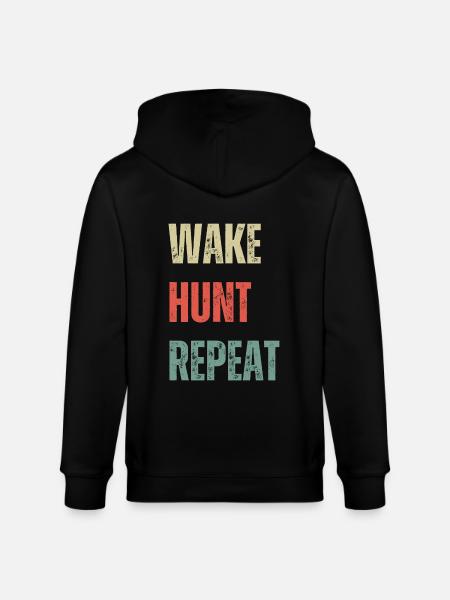 Wake Hunt Repeat Deer Hunting - Stanley/Stella CULTIVATOR Unisex Organic Hooded Jacket - black