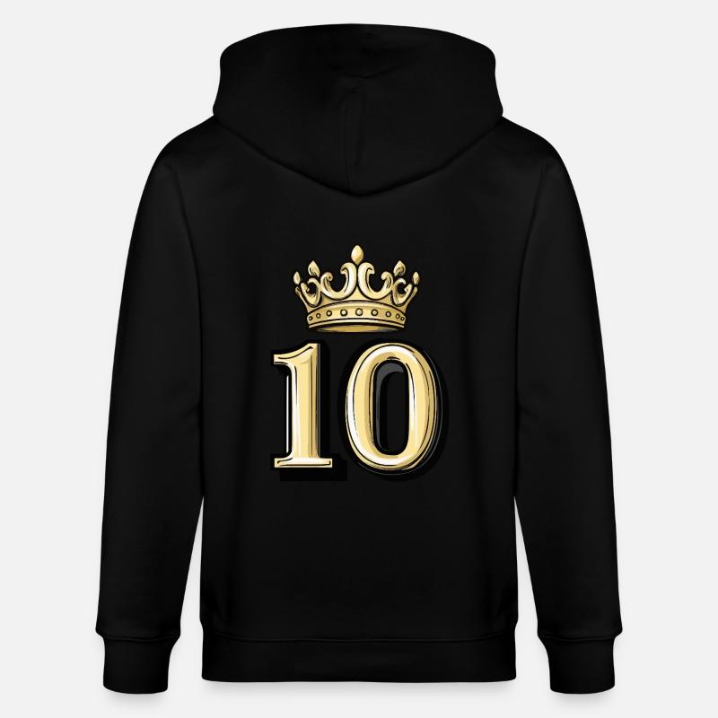 10 Zahl Krone - Stanley/Stella Unisex Bio-Kapuzenjacke CULTIVATOR - Schwarz