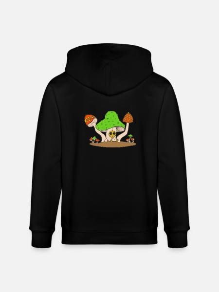 mushroom party - Stanley/Stella CULTIVATOR  Unisex Organic Hooded Jacket - black