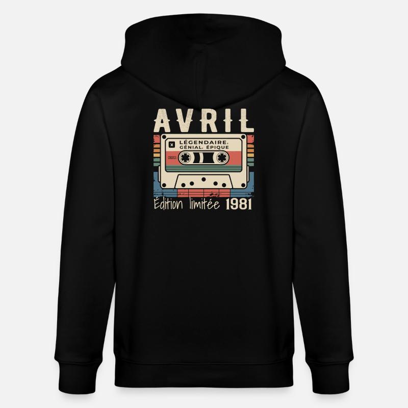 avril 1981 April 1981  - Veste à capuche bio CULTIVATOR Stanley/Stella Unisexe - noir