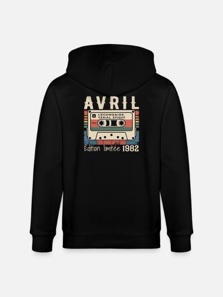 avril 1982 April 1982 - Veste à capuche bio CULTIVATOR Stanley/Stella Unisexe - noir