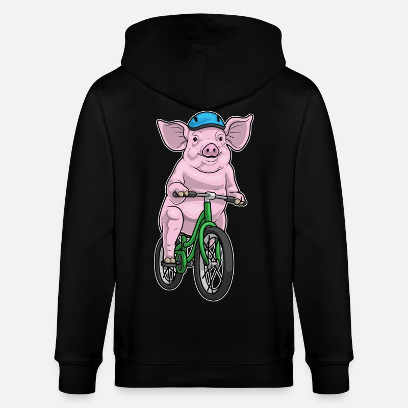 Vélo cochon - Veste à capuche bio CULTIVATOR Stanley/Stella Unisexe - noir