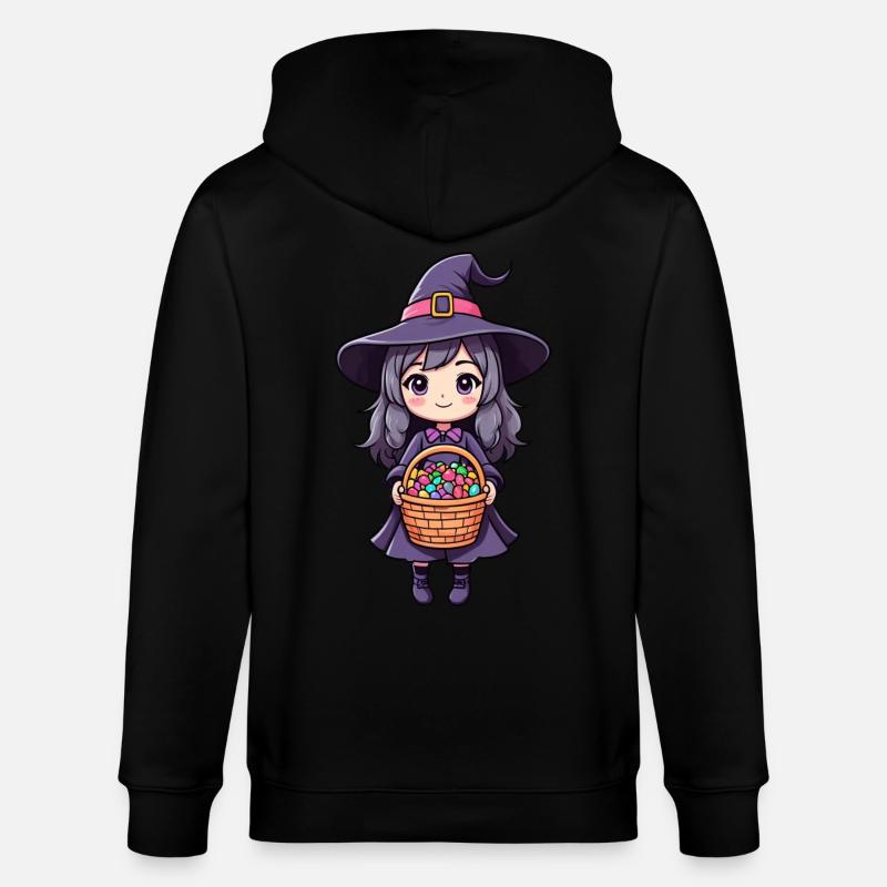 Süßes Hexenmädchen - Stanley/Stella Unisex Bio-Kapuzenjacke CULTIVATOR  - Schwarz