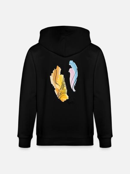 Eiffel Tower drawing - Stanley/Stella CULTIVATOR  Unisex Organic Hooded Jacket - black