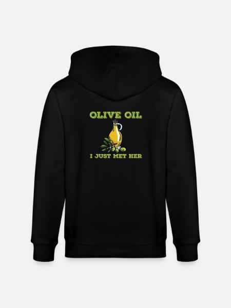 Funny olive oil design - Stanley/Stella CULTIVATOR Unisex Organic Hooded Jacket - black