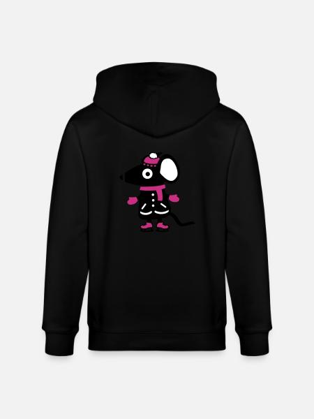Mouse Figure Skating - Ice - Stanley/Stella CULTIVATOR  Unisex Organic Hooded Jacket - black