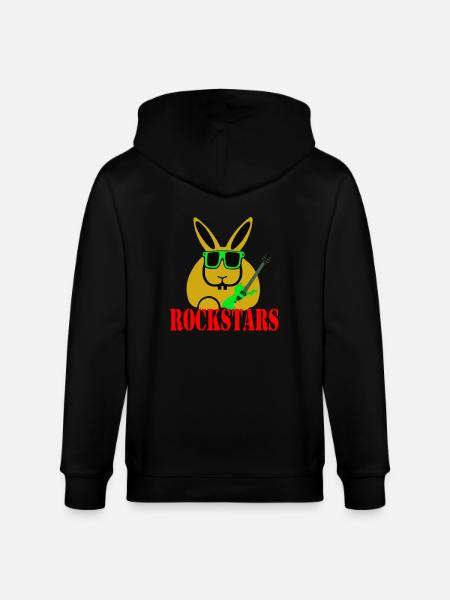 rabbit rockstars - Stanley/Stella CULTIVATOR Unisex Organic Hooded Jacket - black