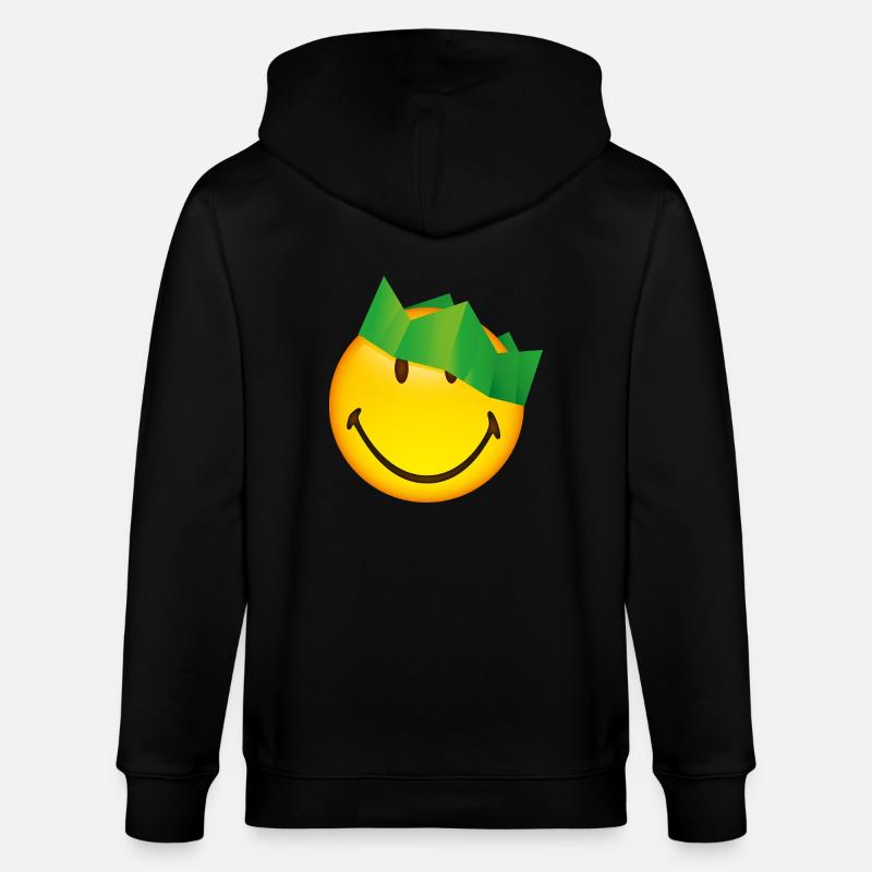 Smiley Green Crown - Veste à capuche bio CULTIVATOR Stanley/Stella Unisexe - noir
