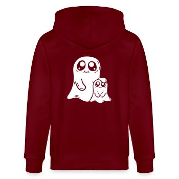 Papa Child Ghost Comic - Veste à capuche bio CULTIVATOR Stanley/Stella Unisexe - bordeaux - Dos - Anna (173cm)