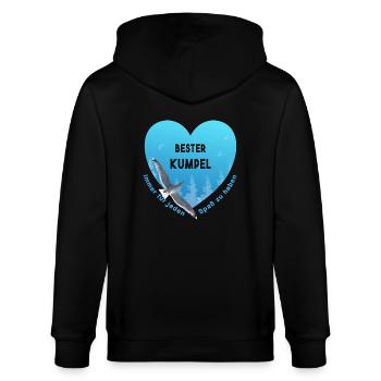 bester Kumpel - Stanley/Stella Unisex Bio-Kapuzenjacke CULTIVATOR  - Schwarz - Hinten - Anna (173cm)
