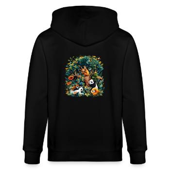 Artenvielfalt braucht Hilfe - Stanley/Stella Unisex Bio-Kapuzenjacke CULTIVATOR  - Schwarz - Hinten - Anna (173cm)