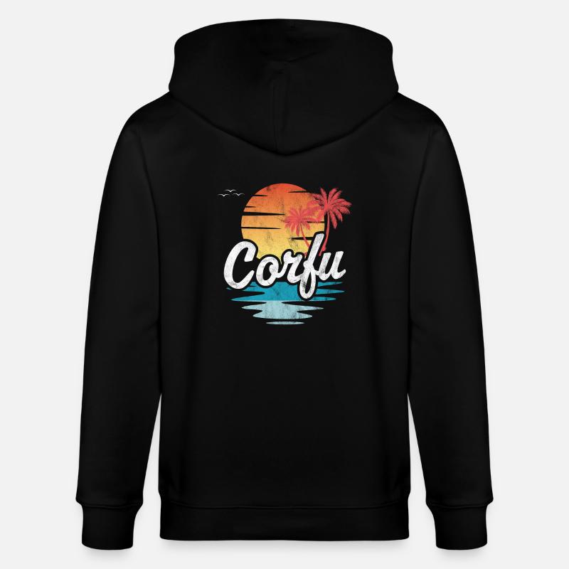 Corfu - Stanley/Stella CULTIVATOR Unisex Organic Hooded Jacket - black