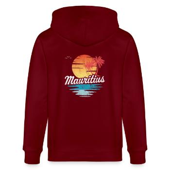 Mauritius - Stanley/Stella Unisex Bio-Kapuzenjacke CULTIVATOR  - Burgunderrot - Hinten - Anna (173cm)