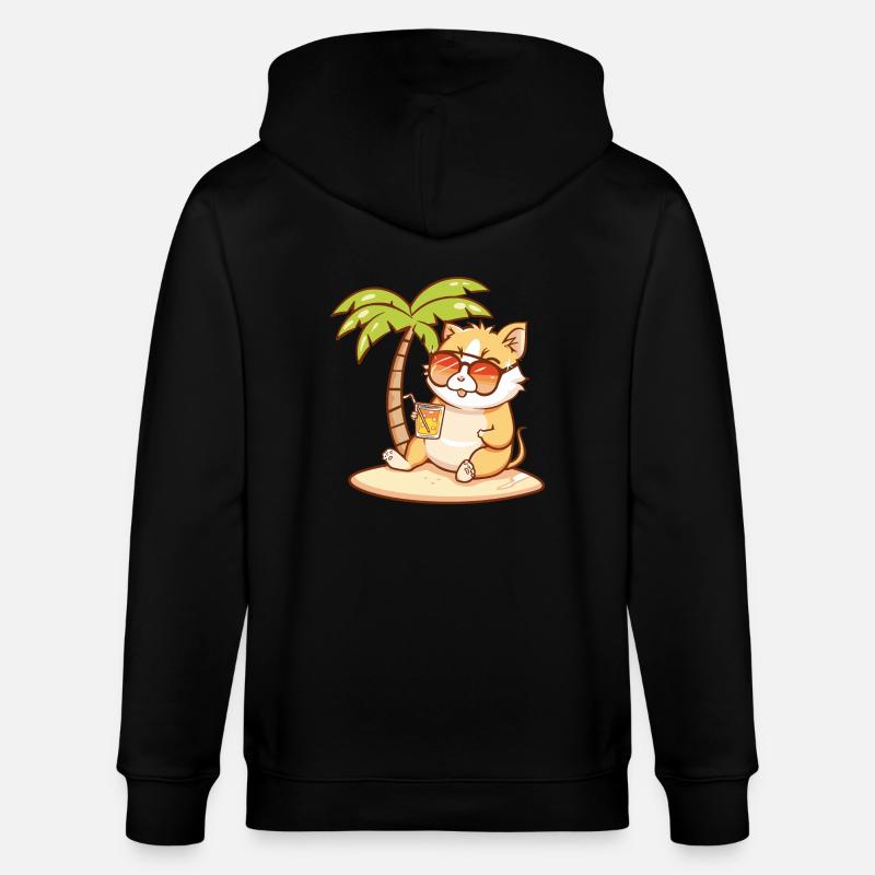 Hamster Sommer Strand Comic - Stanley/Stella Unisex Bio-Kapuzenjacke CULTIVATOR  - Schwarz