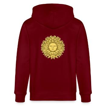 Grand Soleil à visage - Veste à capuche bio CULTIVATOR Stanley/Stella Unisexe - bordeaux - Dos - Anna (173cm)