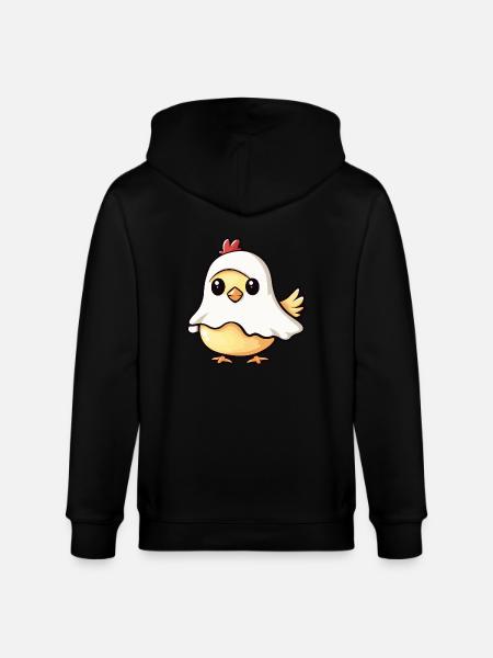 Chicken Halloween Funny Ghost - Stanley/Stella CULTIVATOR  Unisex Organic Hooded Jacket - black