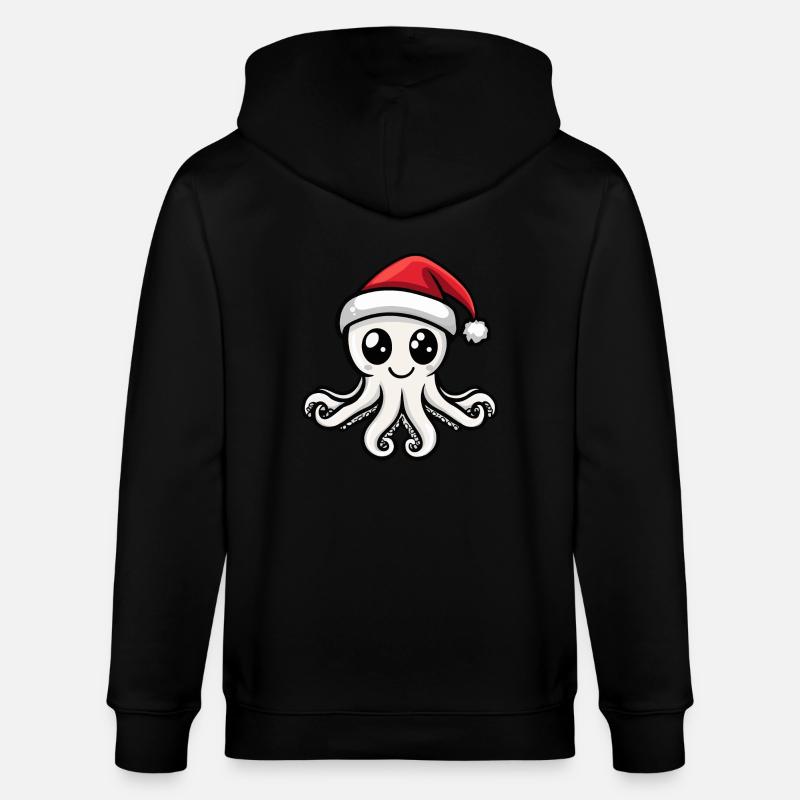 Pieuvre Noël Mignon - Veste à capuche bio CULTIVATOR Stanley/Stella Unisexe - noir
