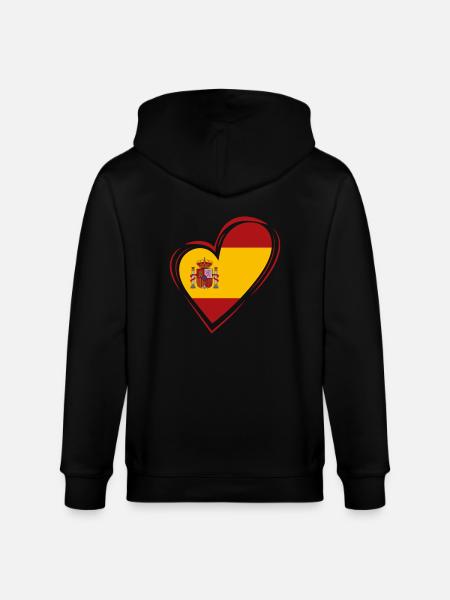 Spanien Herz - Stanley/Stella Unisex Bio-Kapuzenjacke CULTIVATOR - Schwarz