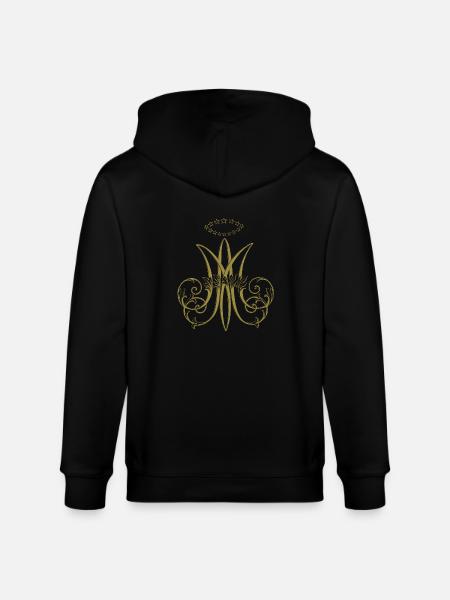 Traditional Catholic Virgin Mary Auspice Maria - Stanley/Stella CULTIVATOR  Unisex Organic Hooded Jacket - black