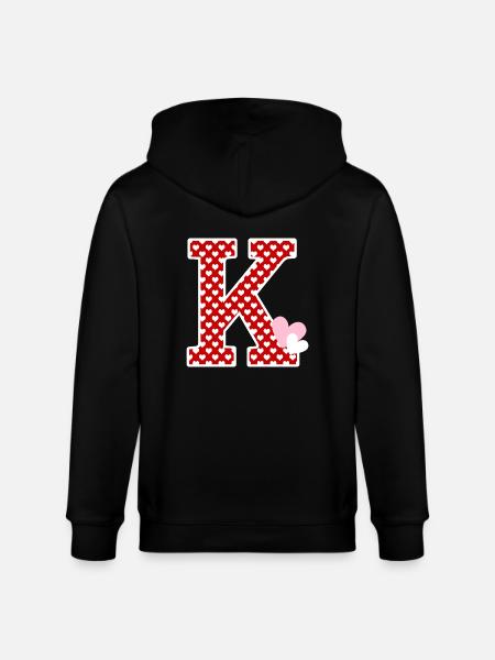 Buchstabe k Herz - Stanley/Stella Unisex Bio-Kapuzenjacke CULTIVATOR  - Schwarz