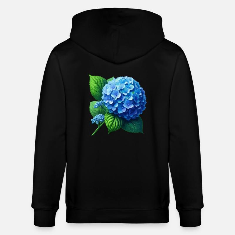 Hortensia bleu - Veste à capuche bio CULTIVATOR Stanley/Stella Unisexe - noir