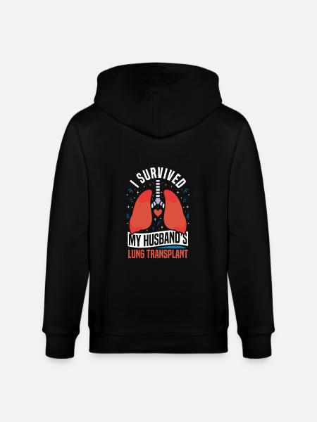 Survived my husband's lung transplant - Stanley/Stella CULTIVATOR Unisex Organic Hooded Jacket - black