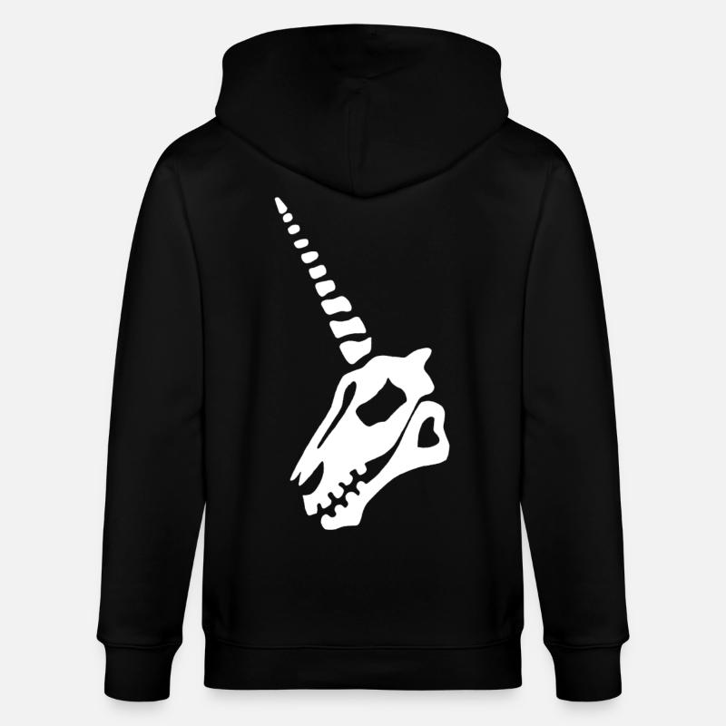 weißer Einhornschädel - Stanley/Stella Unisex Bio-Kapuzenjacke CULTIVATOR  - Schwarz