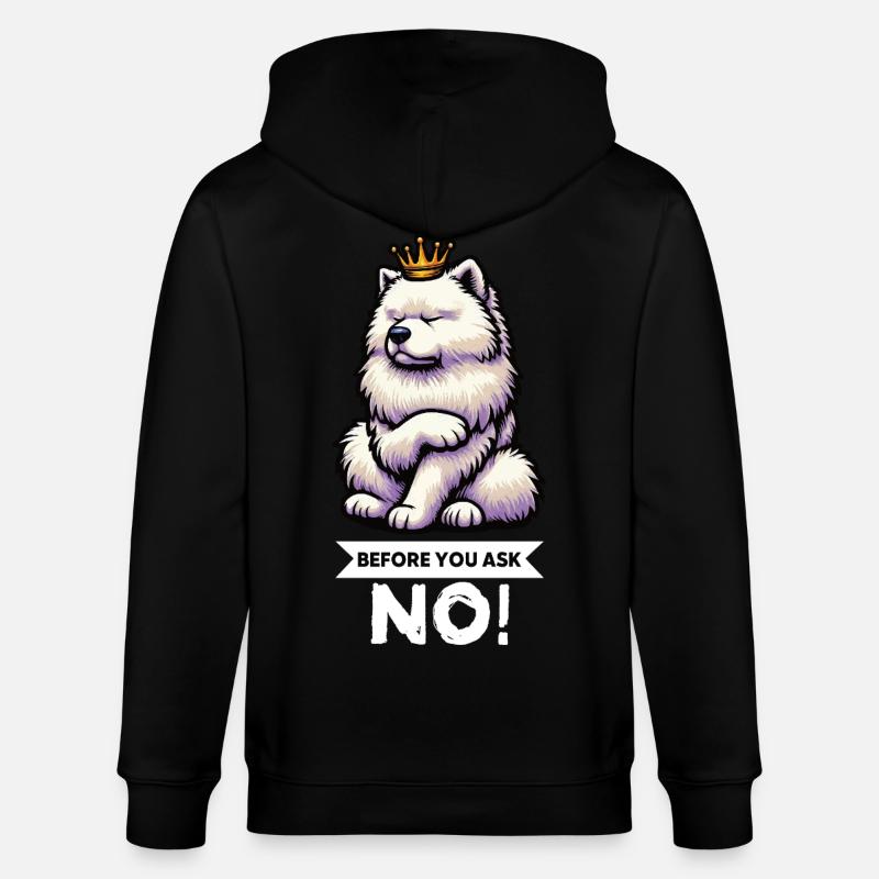 Before You Ask Samojede Samojedenbesitzer  - Stanley/Stella Unisex Bio-Kapuzenjacke CULTIVATOR  - Schwarz