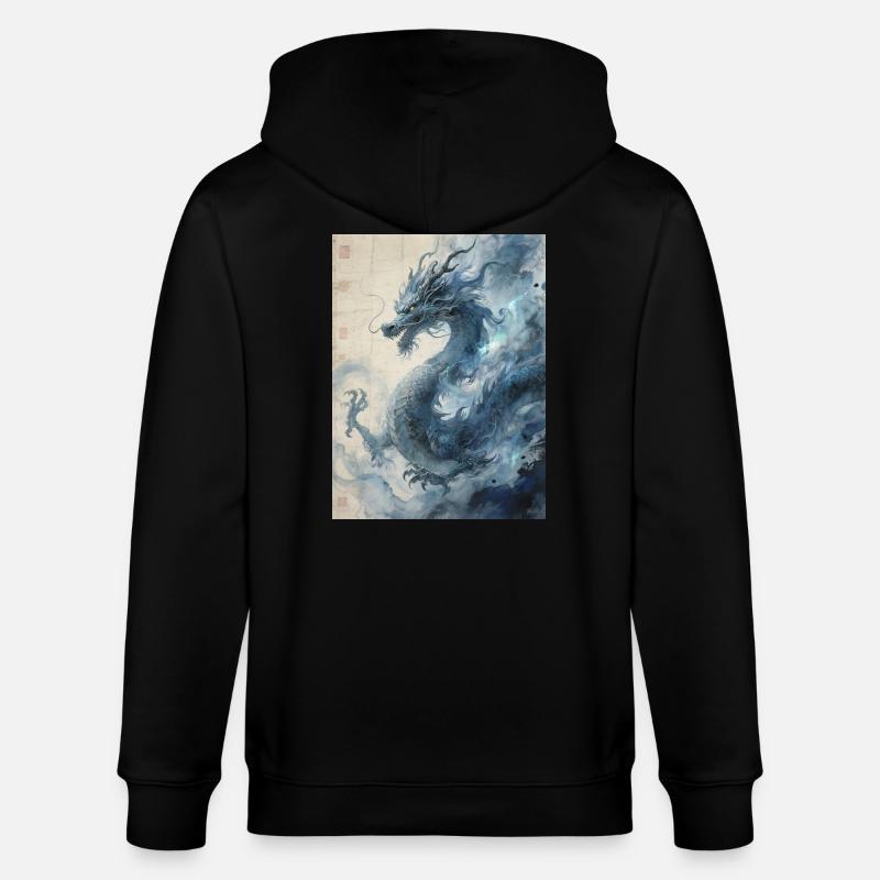 The Starry Night: Blue Dragon – Aether - Stanley/Stella CULTIVATOR Unisex Organic Hooded Jacket - black
