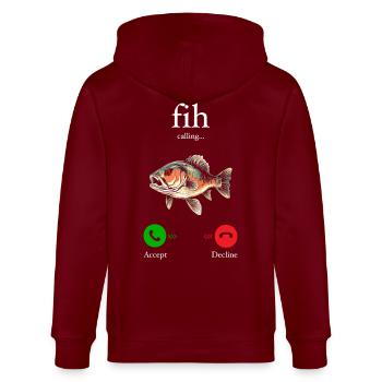 Fih Anruf Erinnern Nachricht Ablehnen Telefon akzeptieren - Stanley/Stella Unisex Bio-Kapuzenjacke CULTIVATOR  - Burgunderrot - Hinten - Anna (173cm)