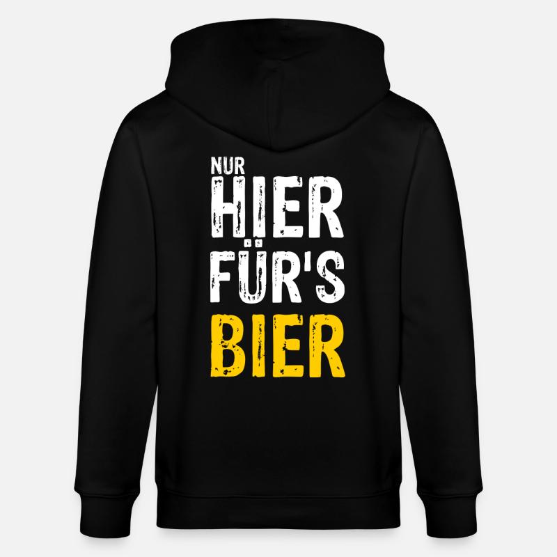 Nur hier für's BIER - Stanley/Stella Unisex Bio-Kapuzenjacke CULTIVATOR  - Schwarz