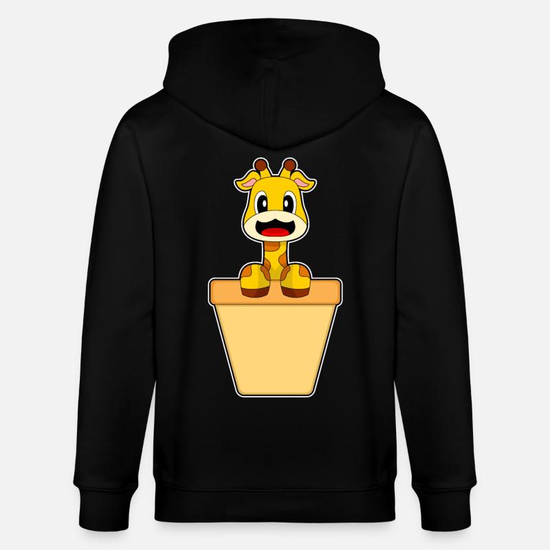 Giraffe Cream Cone - Stanley/Stella CULTIVATOR  Unisex Organic Hooded Jacket - black