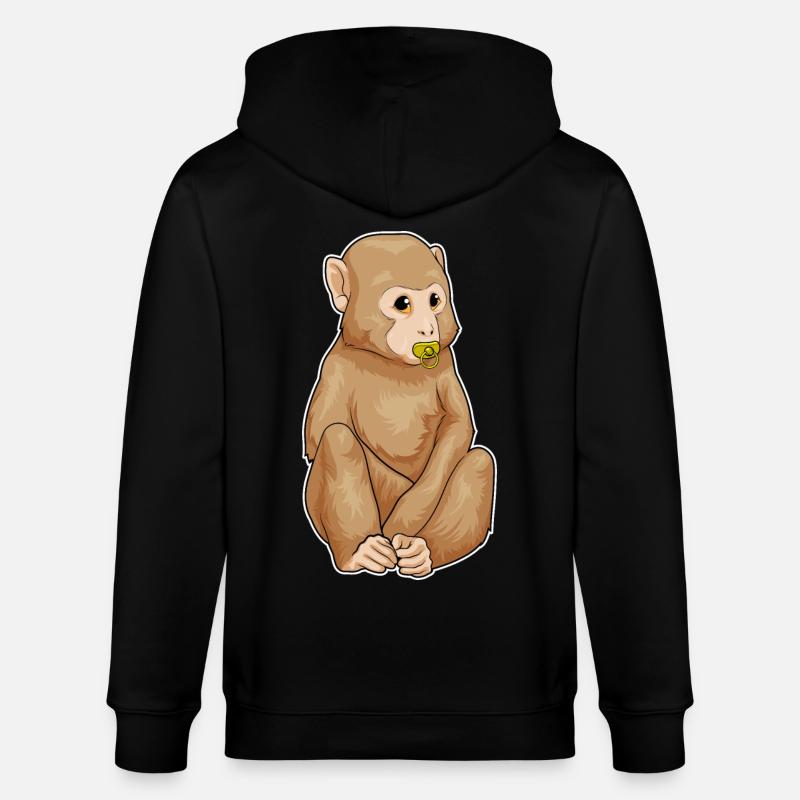 Sucette de singe - Veste à capuche bio CULTIVATOR Stanley/Stella Unisexe - noir