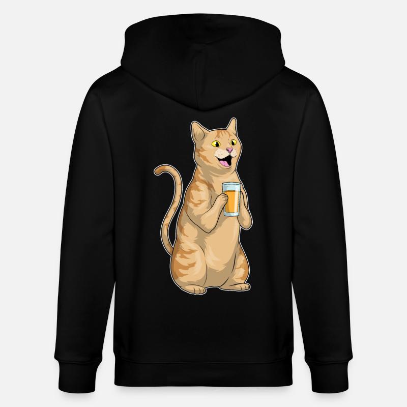 Katze Saft - Stanley/Stella Unisex Bio-Kapuzenjacke CULTIVATOR  - Schwarz