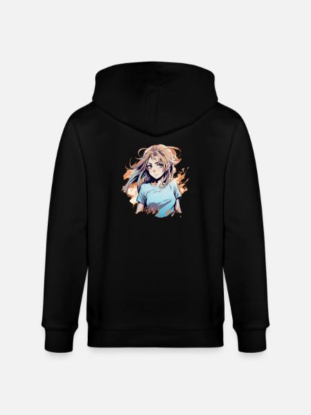 Anime Girl - Stanley/Stella CULTIVATOR  Unisex Organic Hooded Jacket - black