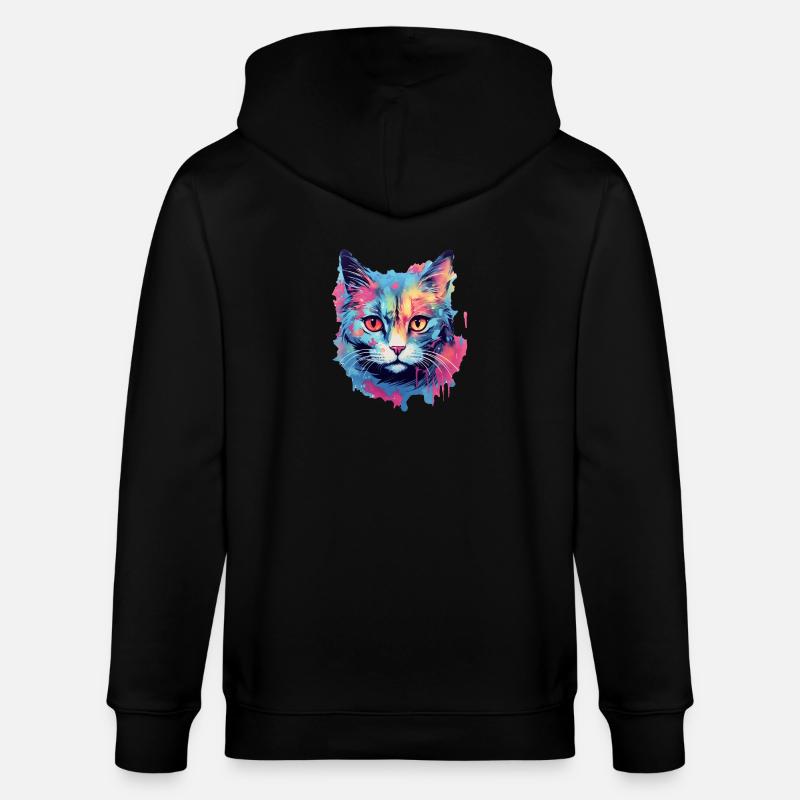 Chat - Veste à capuche bio CULTIVATOR Stanley/Stella Unisexe - noir