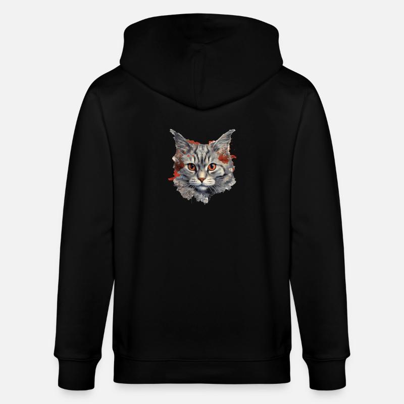 Chat - Veste à capuche bio CULTIVATOR Stanley/Stella Unisexe - noir