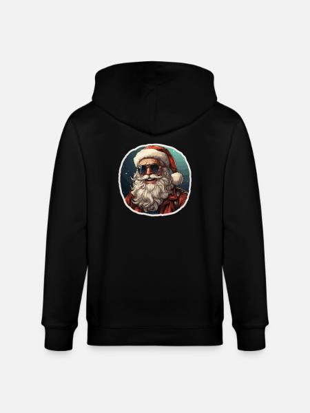 Père Noël - illustration - Veste à capuche bio CULTIVATOR Stanley/Stella Unisexe - noir