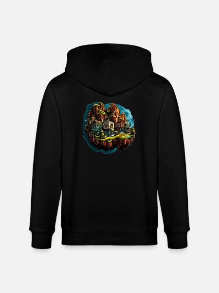 Landscape - Illustration - Stanley/Stella CULTIVATOR  Unisex Organic Hooded Jacket - black