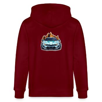 Voiture - Illustration - Veste à capuche bio CULTIVATOR Stanley/Stella Unisexe - bordeaux - Dos - Anna (173cm)