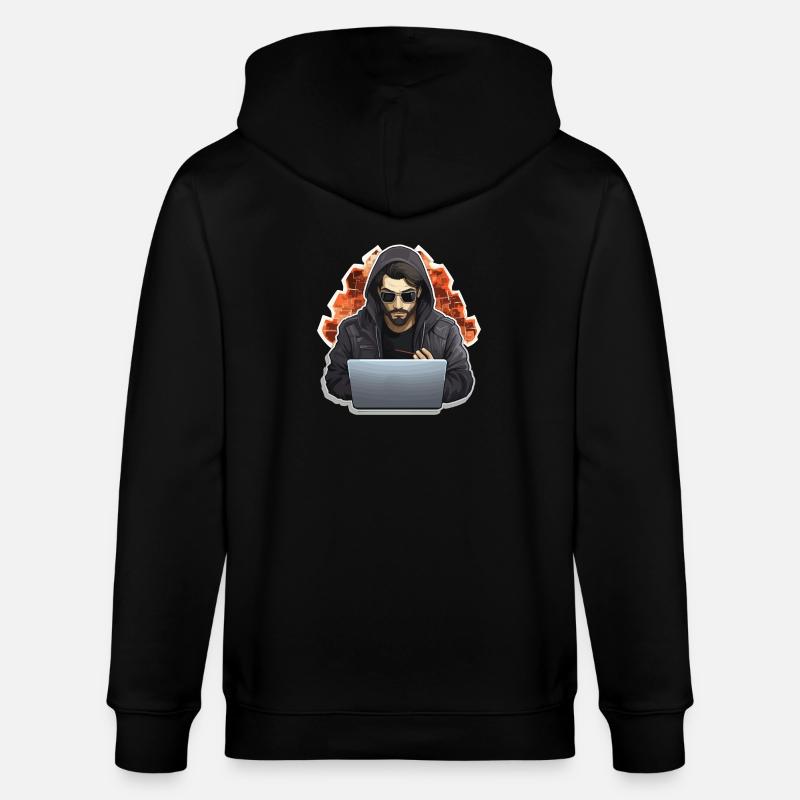 Ethical Hacker - Illustration - Stanley/Stella Unisex Bio-Kapuzenjacke CULTIVATOR  - Schwarz