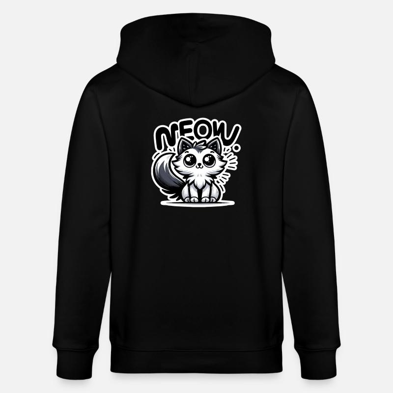 Miaou - Illustration de chat - Veste à capuche bio CULTIVATOR Stanley/Stella Unisexe - noir
